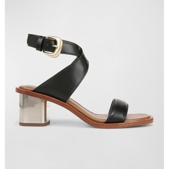 Vince Women's Dalia Strappy Block Heel Sandals in Black Size 6.5 - Picture 2 of 16